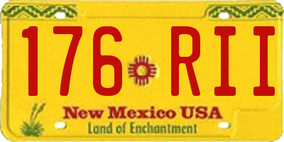 NM license plate 176RII