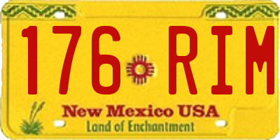 NM license plate 176RIM