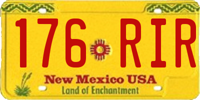 NM license plate 176RIR