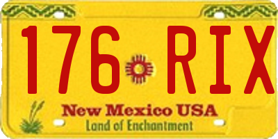 NM license plate 176RIX