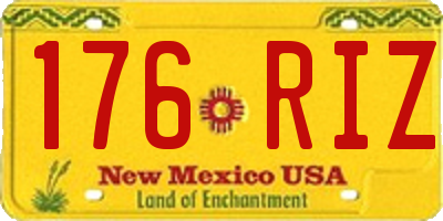 NM license plate 176RIZ