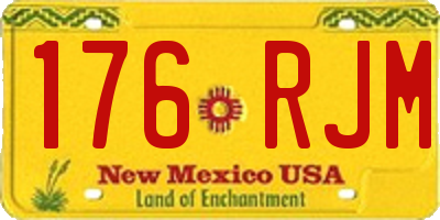 NM license plate 176RJM