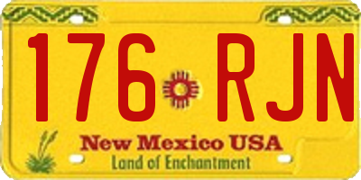NM license plate 176RJN