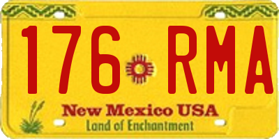 NM license plate 176RMA