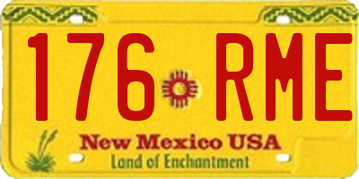 NM license plate 176RME