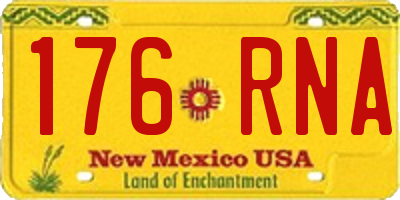 NM license plate 176RNA
