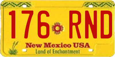 NM license plate 176RND