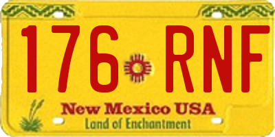 NM license plate 176RNF