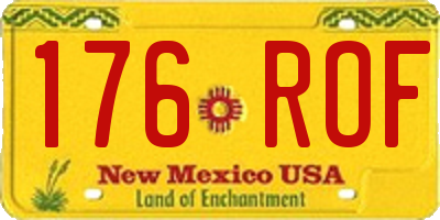 NM license plate 176ROF