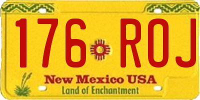 NM license plate 176ROJ