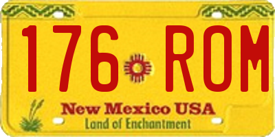 NM license plate 176ROM