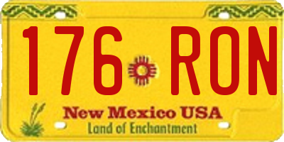 NM license plate 176RON