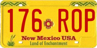 NM license plate 176ROP