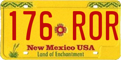 NM license plate 176ROR