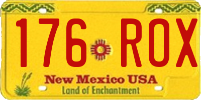NM license plate 176ROX