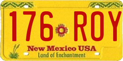 NM license plate 176ROY