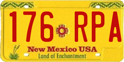 NM license plate 176RPA