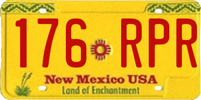 NM license plate 176RPR