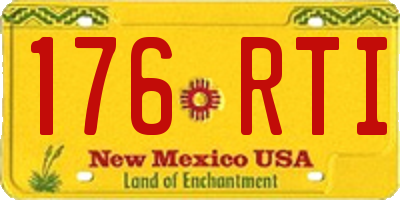 NM license plate 176RTI