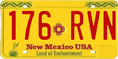 NM license plate 176RVN