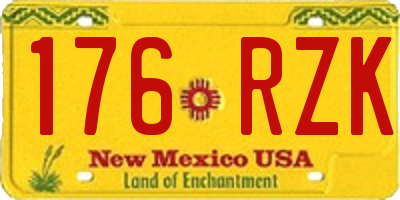 NM license plate 176RZK