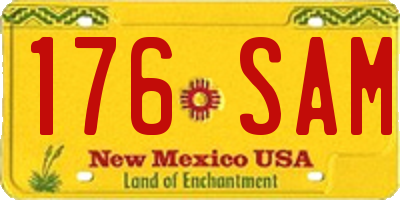 NM license plate 176SAM