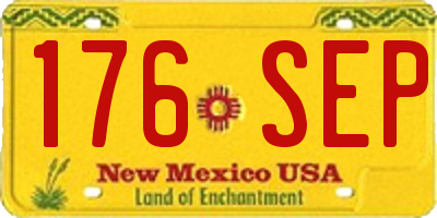 NM license plate 176SEP