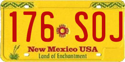 NM license plate 176SOJ