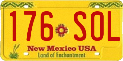 NM license plate 176SOL