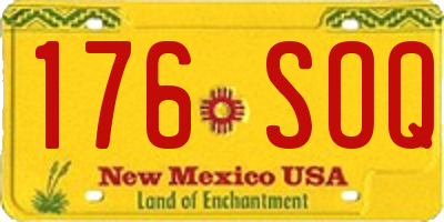 NM license plate 176SOQ