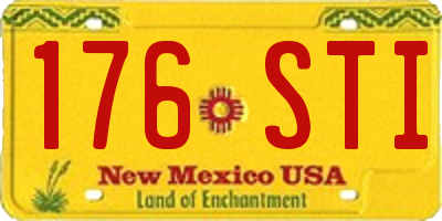 NM license plate 176STI
