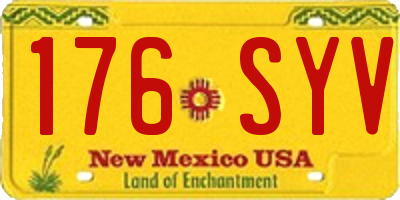 NM license plate 176SYV