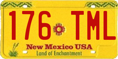 NM license plate 176TML