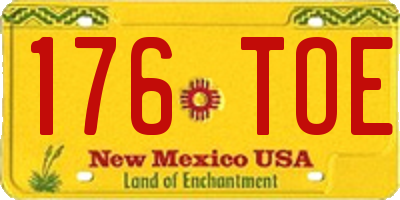 NM license plate 176TOE