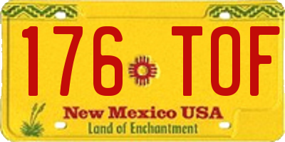 NM license plate 176TOF