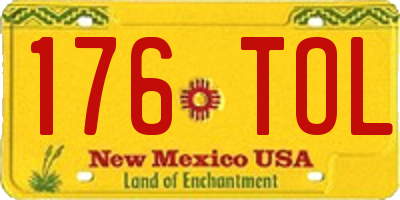 NM license plate 176TOL