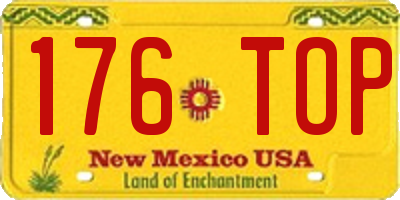 NM license plate 176TOP