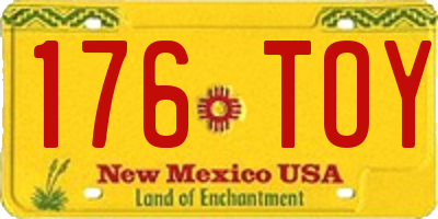 NM license plate 176TOY