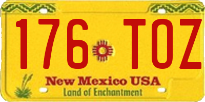 NM license plate 176TOZ