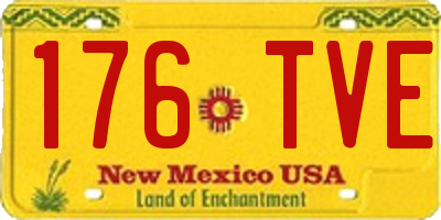 NM license plate 176TVE