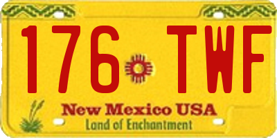 NM license plate 176TWF