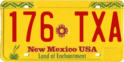 NM license plate 176TXA