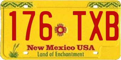 NM license plate 176TXB