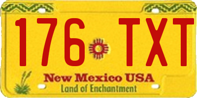 NM license plate 176TXT