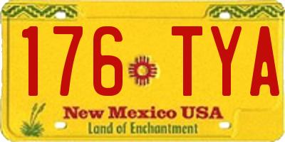 NM license plate 176TYA