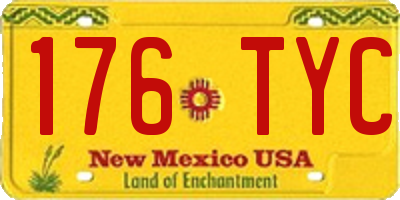 NM license plate 176TYC
