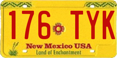 NM license plate 176TYK
