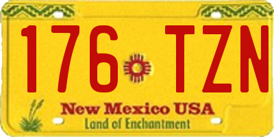 NM license plate 176TZN