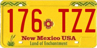 NM license plate 176TZZ