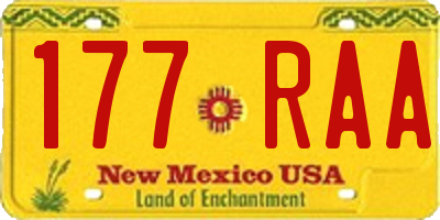NM license plate 177RAA